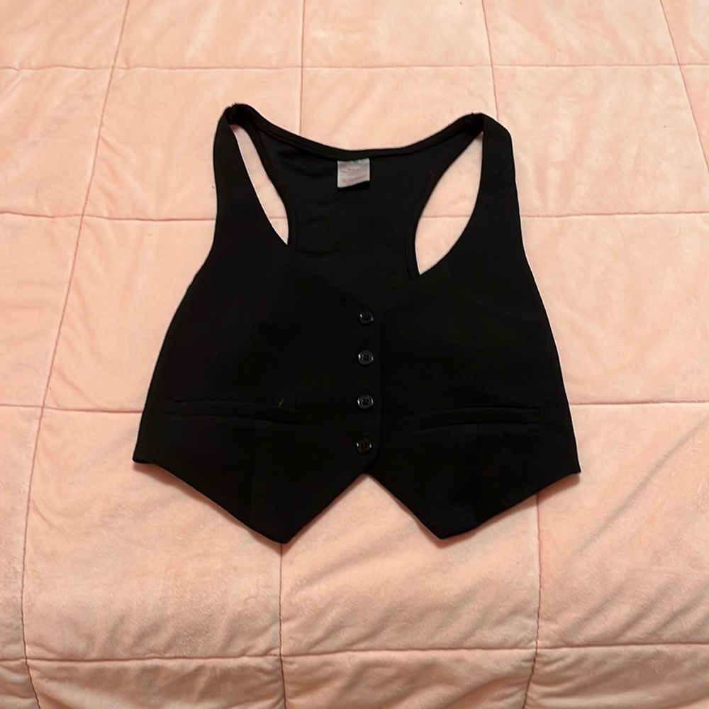 black button up vest